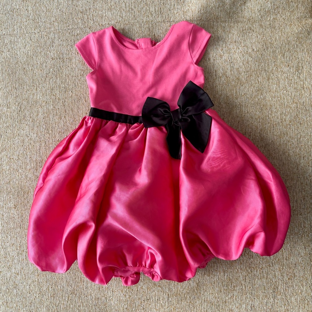 H&M Pink Dress with Balloon Skirt & Bow Waist